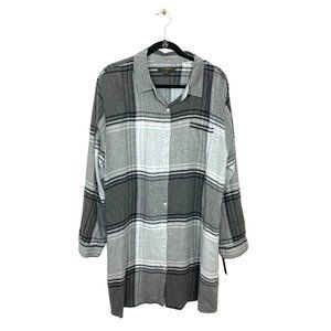 NWT Donna Karan Sleepwear Super Soft Gray Flannel long Sleepshirt Size 2X